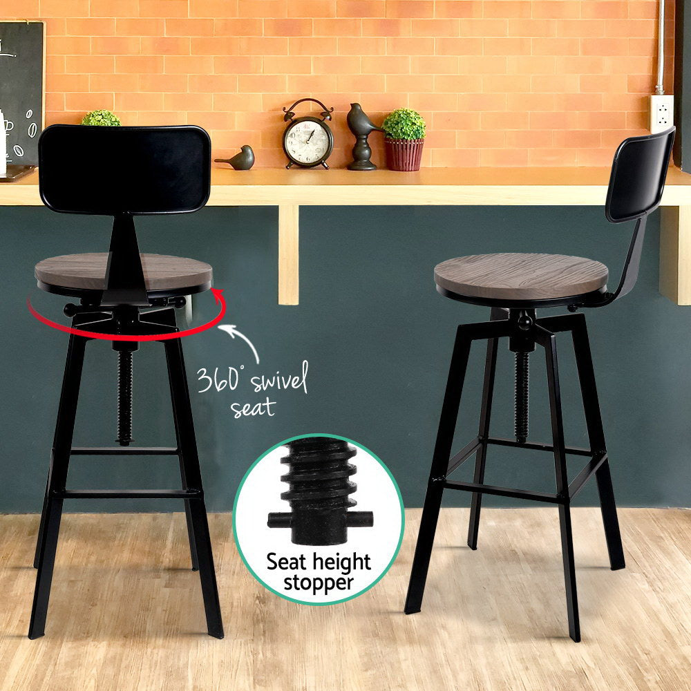 Bar Stools Kitchen Counter Chairs Vintage Metal Chairs By Artiss
