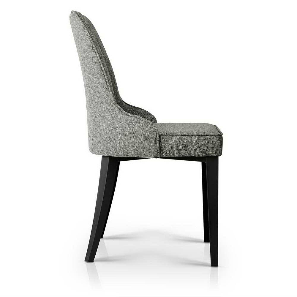Dining Chairs Set of 2 Linen Fabric Grey By Artiss