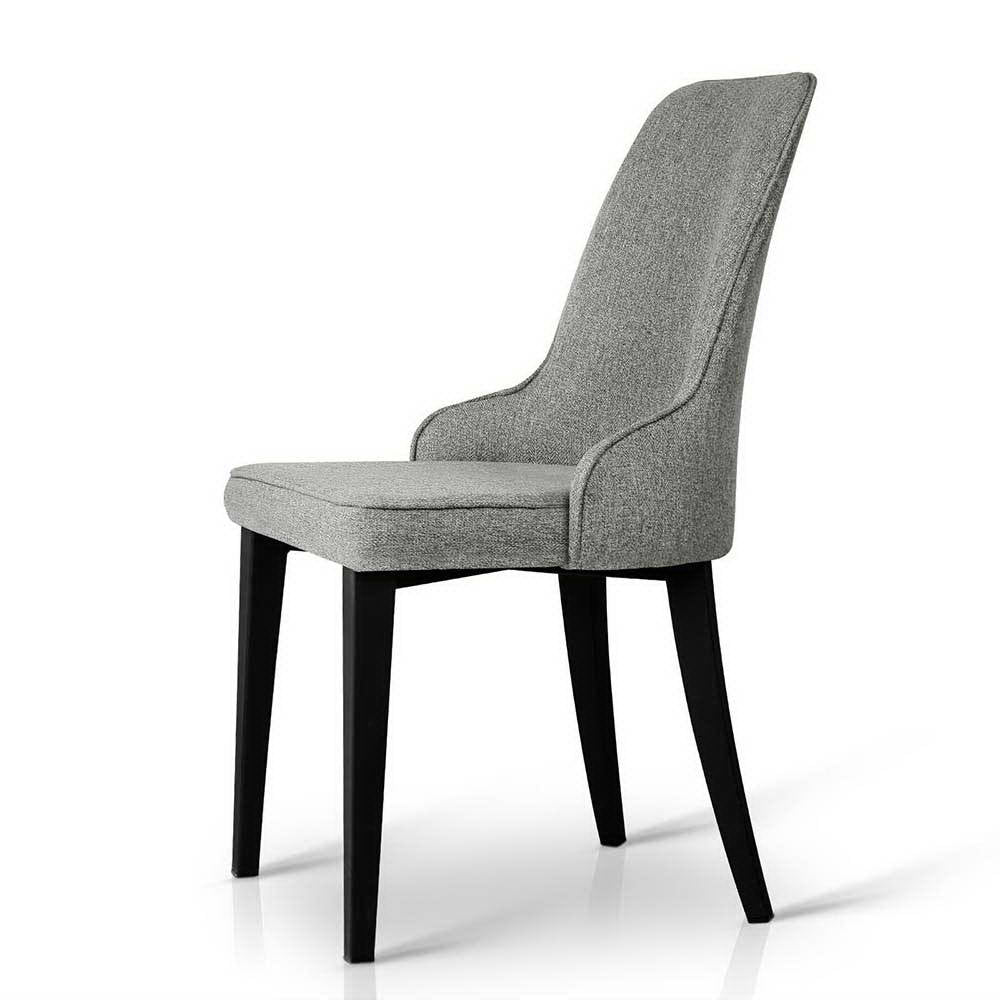Dining Chairs Set of 2 Linen Fabric Grey By Artiss