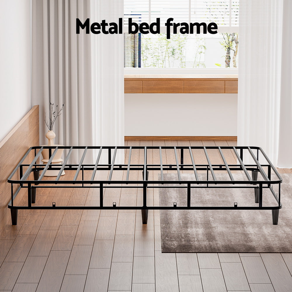 Bed Frame King Size Metal Grey MASON By Artiss