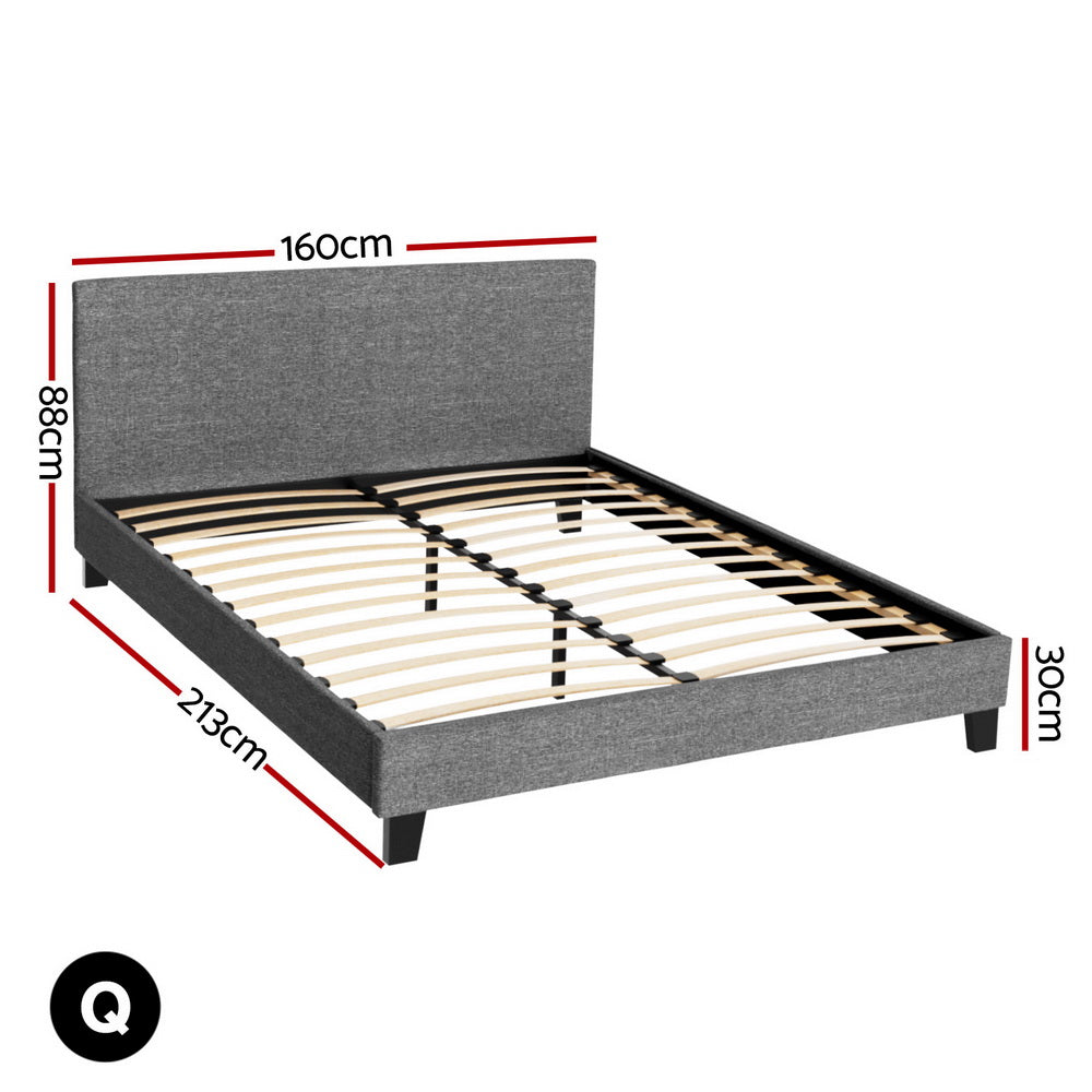 Queen Bed Frame Size Grey NEO by Artiss