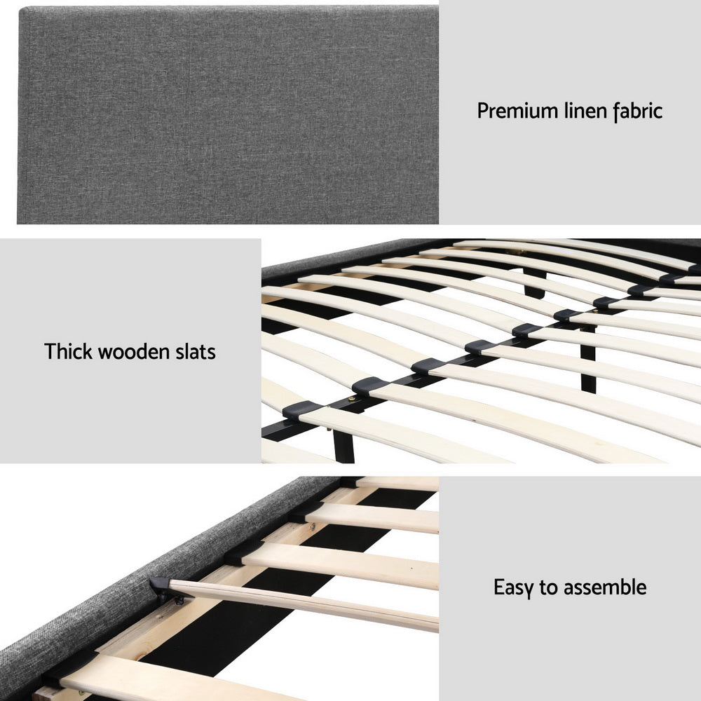 Queen Bed Frame Size Grey NEO by Artiss