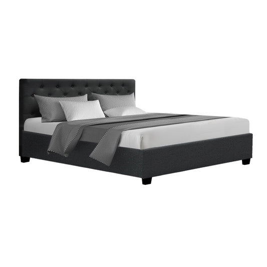 Bed Frame Queen Size Gas Lift Charcoal VILA by Artiss