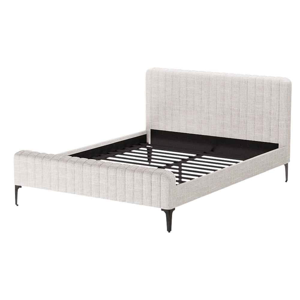 Bed Frame Queen Size Beige AMMY by Artiss