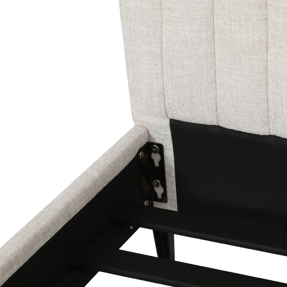 Bed Frame Queen Size Beige AMMY by Artiss