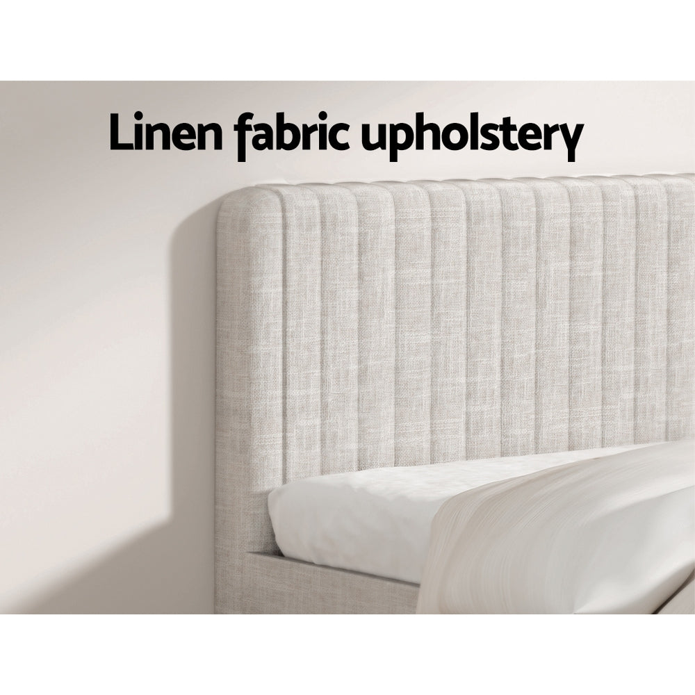 Bed Frame Queen Size Beige AMMY by Artiss