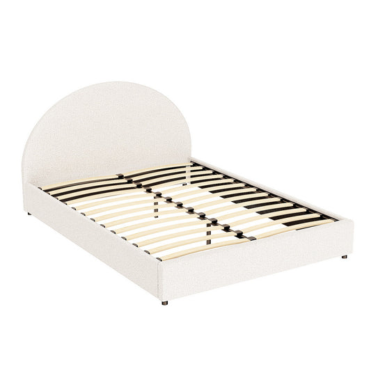 Bed Frame Gas Lift Strorage Beds Base Platform Boucle Fabric Queen ELLA by Artiss