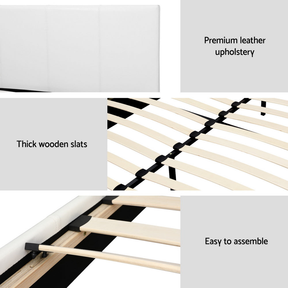 Bed Frame Queen Size White NEO by Artiss