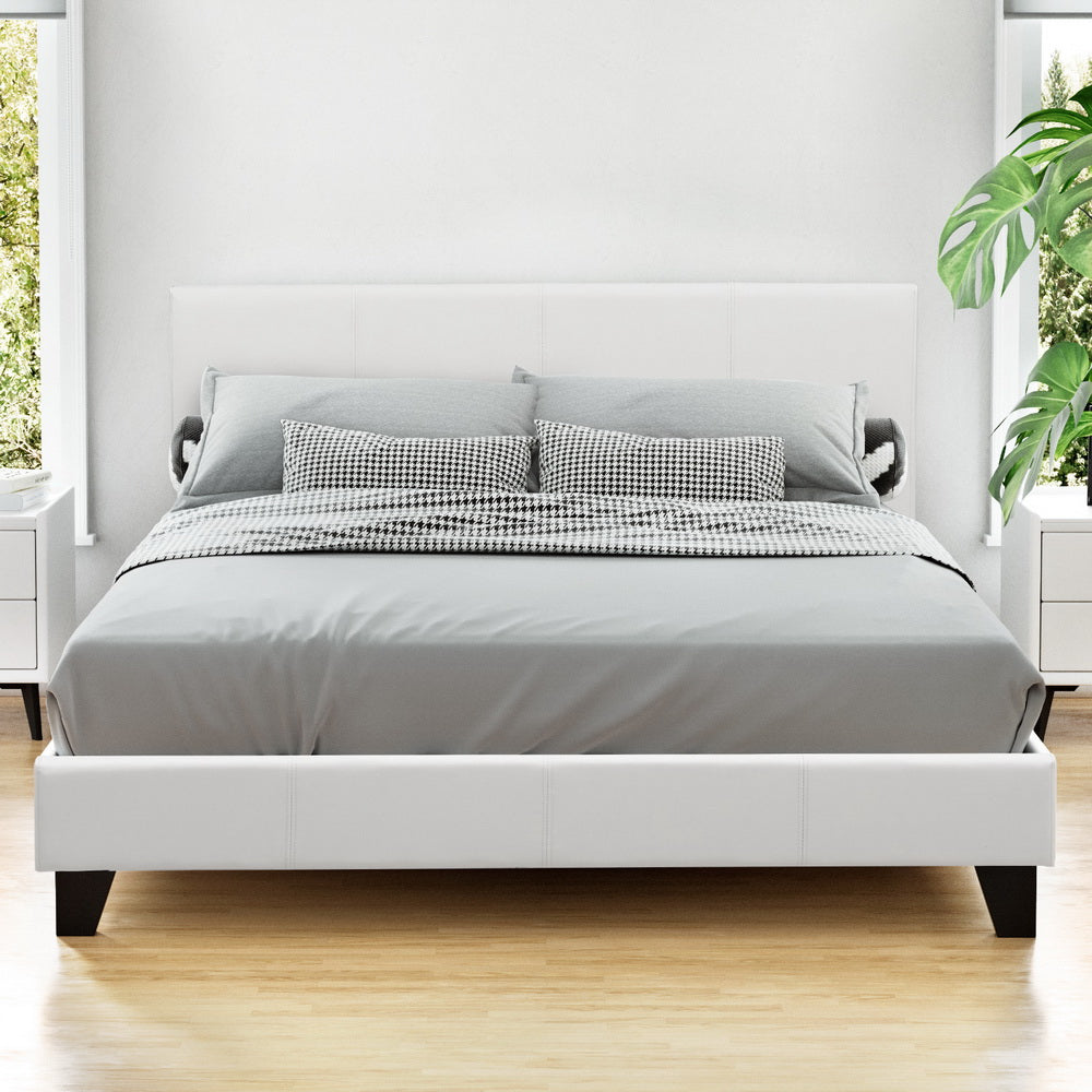 Bed Frame Queen Size White NEO by Artiss
