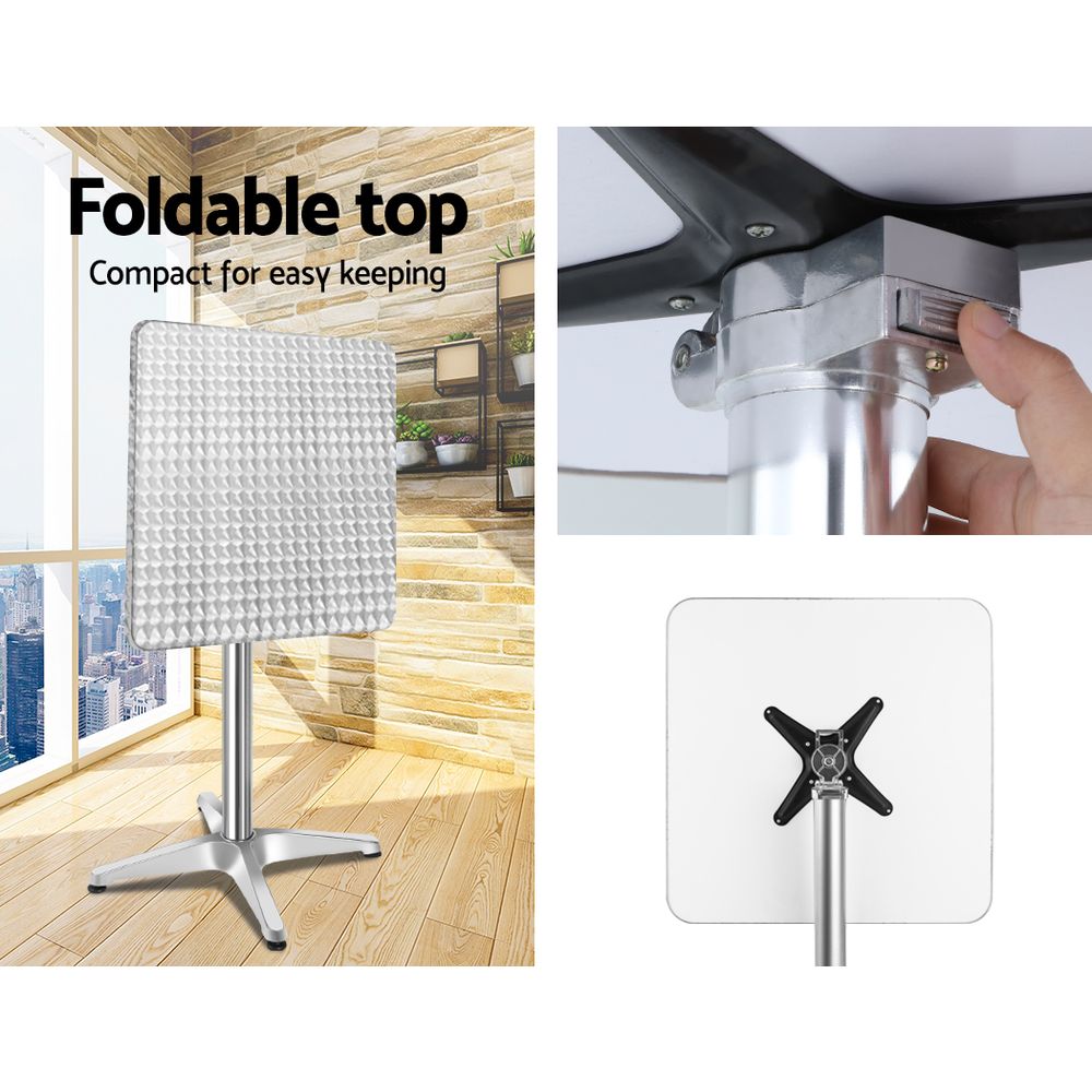 3-Piece Outdoor Bar Set Bistro Table Stools Adjustable Square Cafe By Gardeon