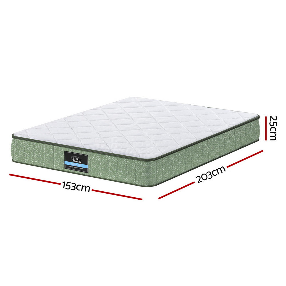 Queen25cm Memory Foam Mattress Dual Layer Zipper Cover Cool Charcoal Foam Mattresses by Giselle Bedding