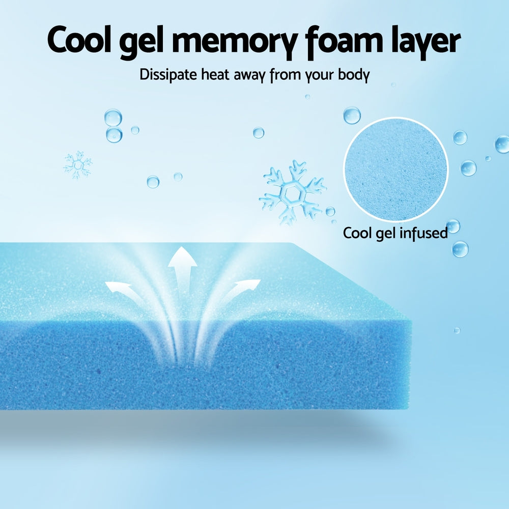 Cool Gel  Queen Memory Foam Mattress Charcoal 7-Zone Washable Bamboo Cover 15cm by Giselle Bedding
