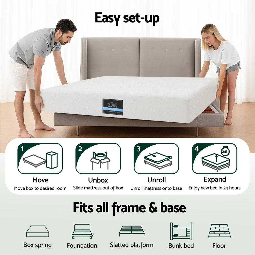 Queen 20cm Memory Foam Mattress Tea by Giselle Bedding