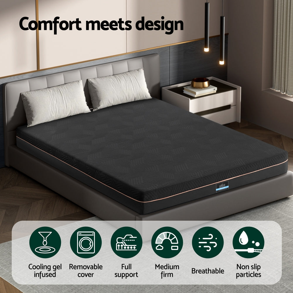 Queen18cm Memory Foam Mattress Green Tea Foam Cool Gel Foam Mattresses by Giselle Bedding