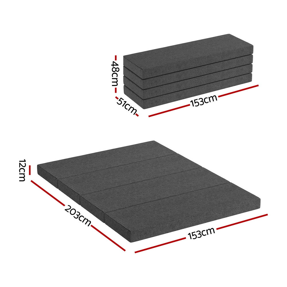Queen Foldable Mattress Folding Foam Mattresses Portable Mat by Giselle Bedding