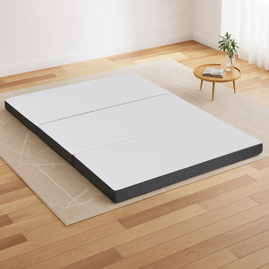 Queen Foldable Mattress Folding Sofa Bed Tri-Fold Memory Foam Tencel by Giselle Bedding