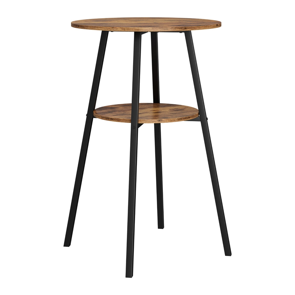 Industrial Bar Table with 2-Tier Organizer Weather-Resistant MDF Top Steel Frame By Artiss