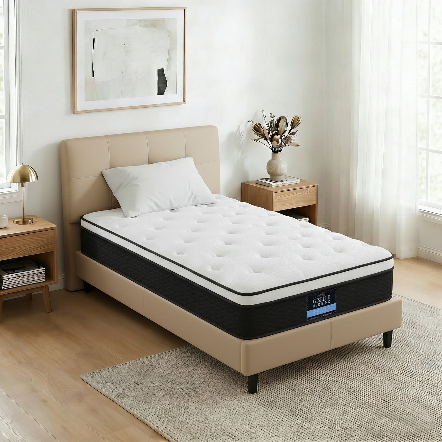 21cm Mattress Euro Top King Single by Giselle Bedding