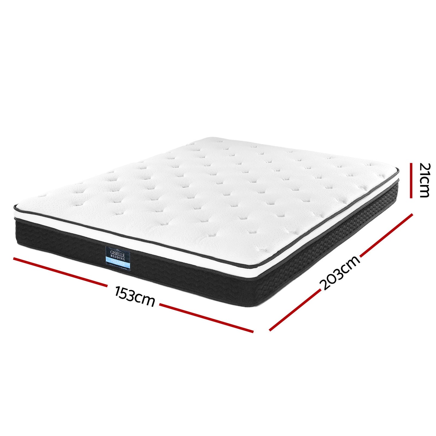 Queen 21cm Mattress Euro Top by Giselle Bedding
