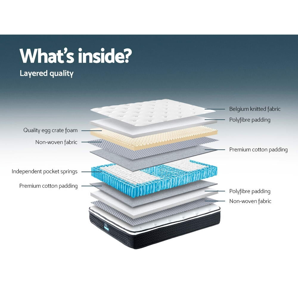 Queen 21cm Mattress Euro Top by Giselle Bedding