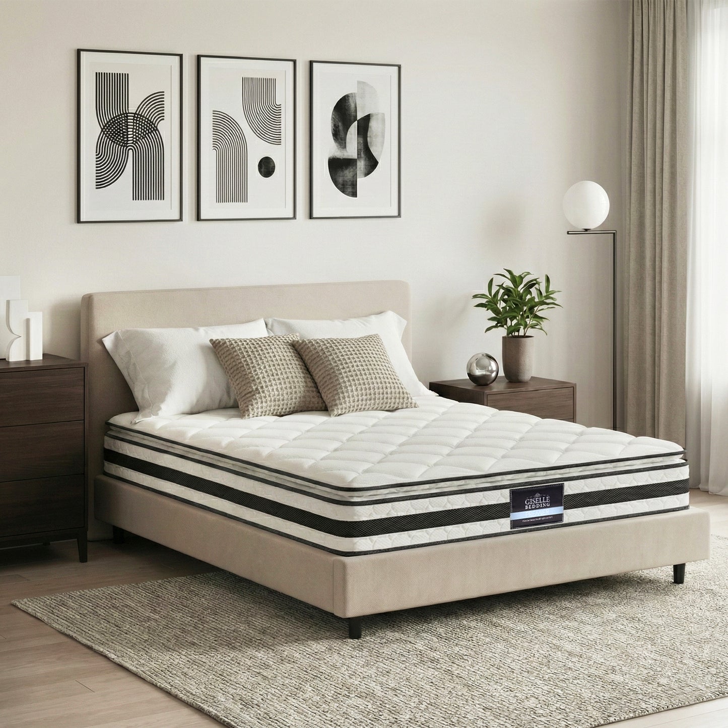 Queen 21cm Mattress Pillow Top by Giselle Bedding