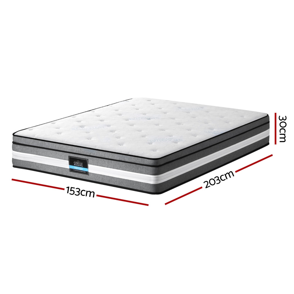 Queen 30cm Mattress Gel Foam Pocket Spring by Giselle Bedding