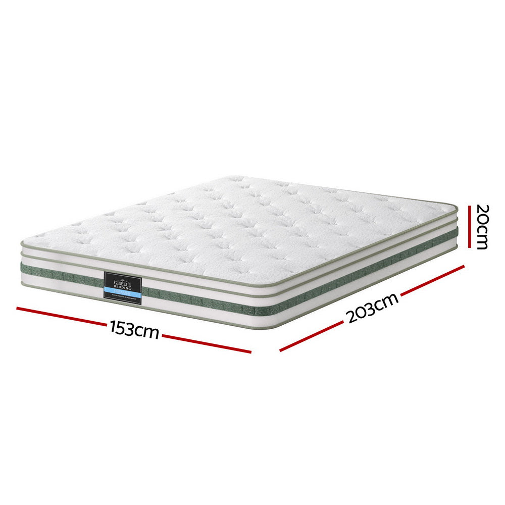 Queen 20cm Mattress Green Tea Mattresses by Giselle Bedding
