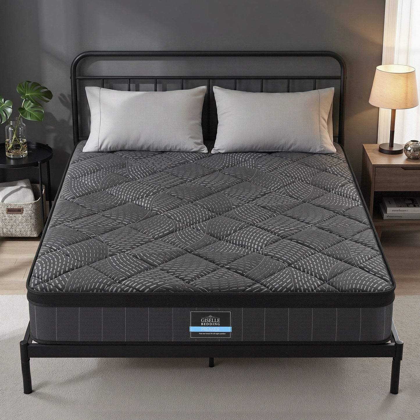 Queen Bedding Mattress 25cm Pocket Spring Latex Euro Top Medium Firm Bed by Giselle Bedding