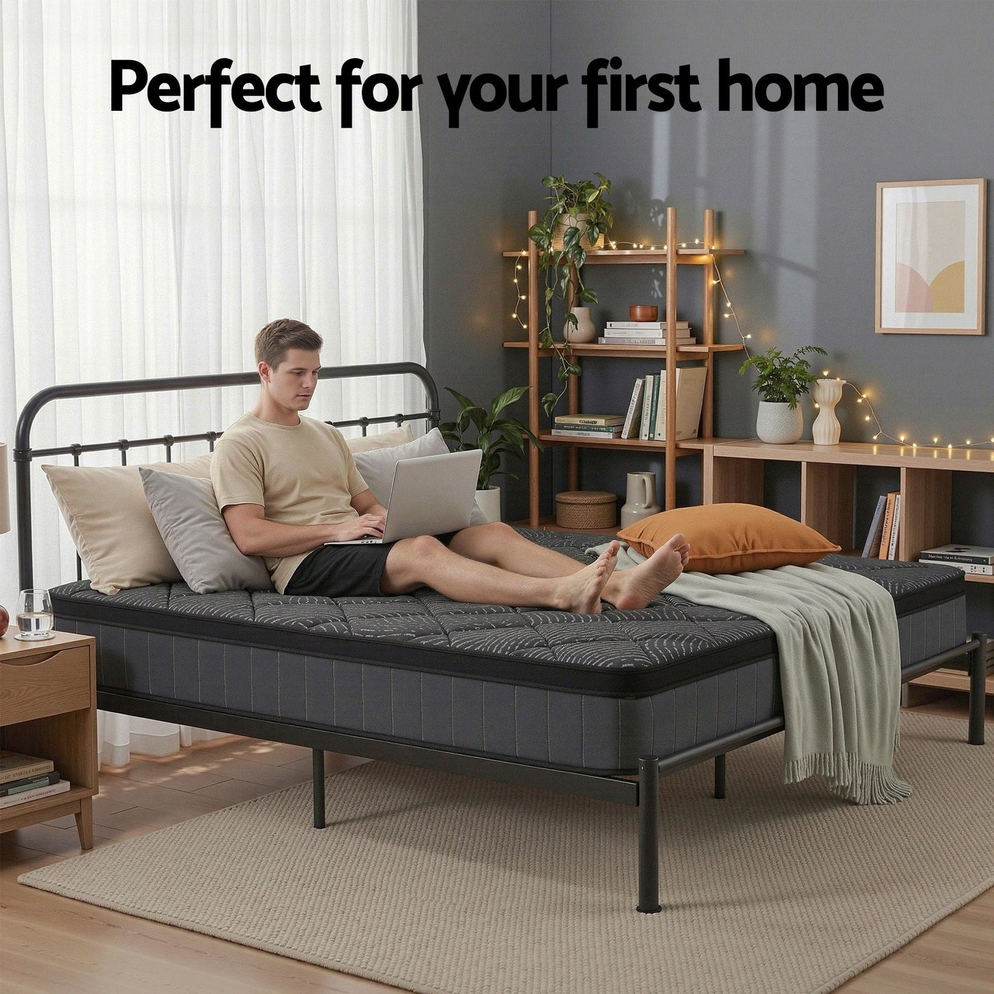 Queen Bedding Mattress 25cm Pocket Spring Latex Euro Top Medium Firm Bed by Giselle Bedding
