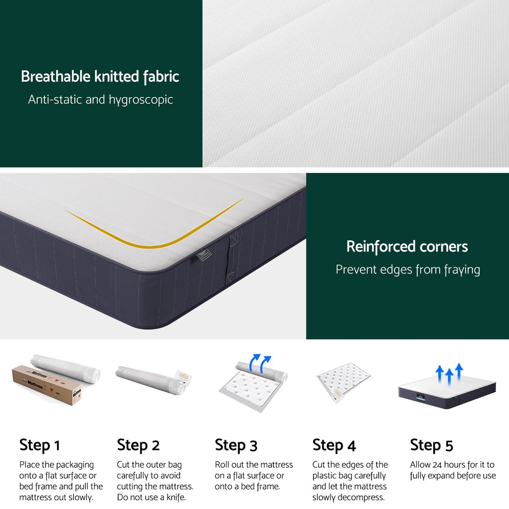 Queen 20cm Mattress Bed Pocket Spring Mattresses by Giselle Bedding