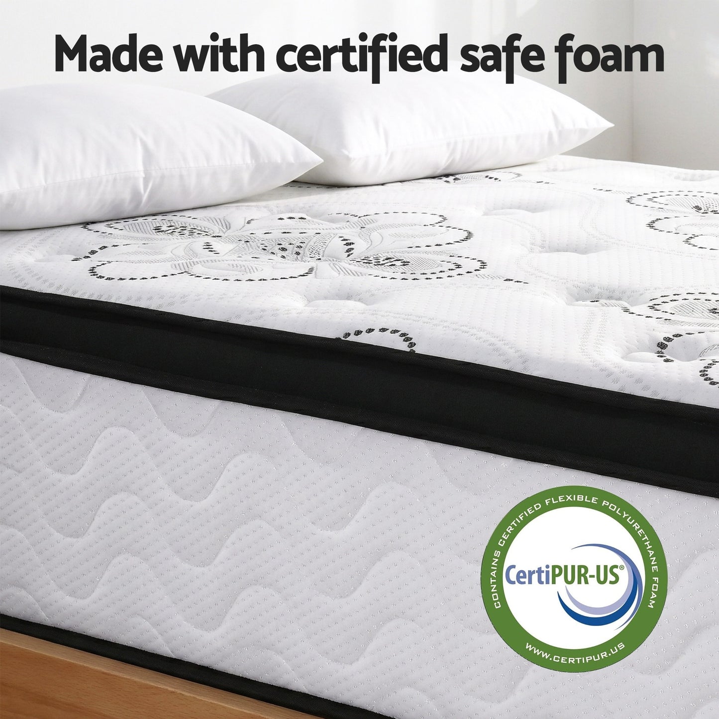 Queen Mattress 30cm Pocket Spring Euro Top Medium Firm Foam by Giselle Bedding