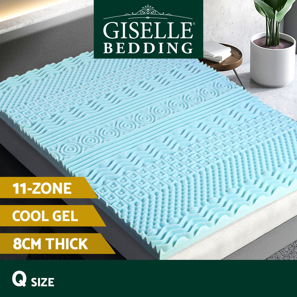 Queen Memory Foam Mattress Topper 11-Zone 8cm by Giselle Bedding