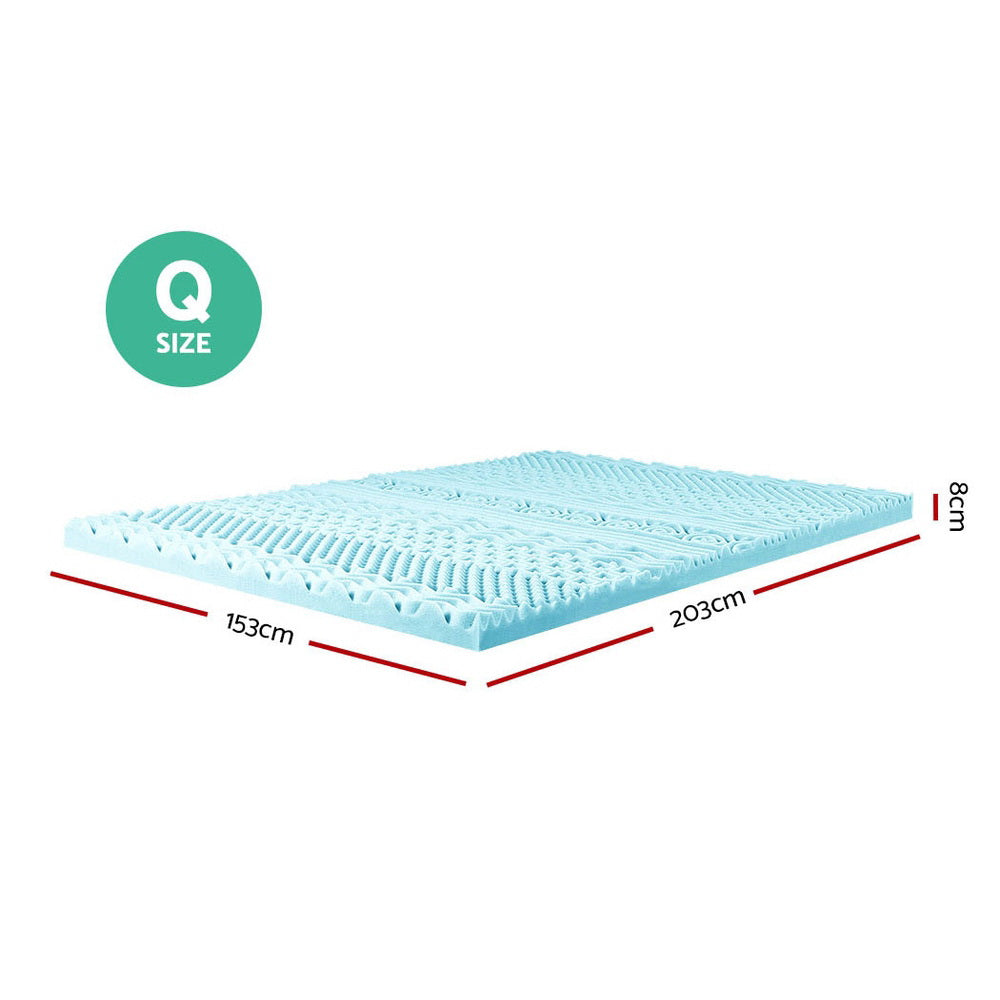 Queen Memory Foam Mattress Topper 11-Zone 8cm by Giselle Bedding