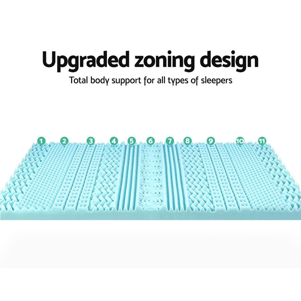 Queen Memory Foam Mattress Topper 11-Zone 8cm by Giselle Bedding