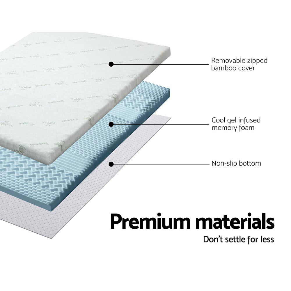 Queen Memory Foam Mattress Topper 7-Zone 5cm by Giselle Bedding