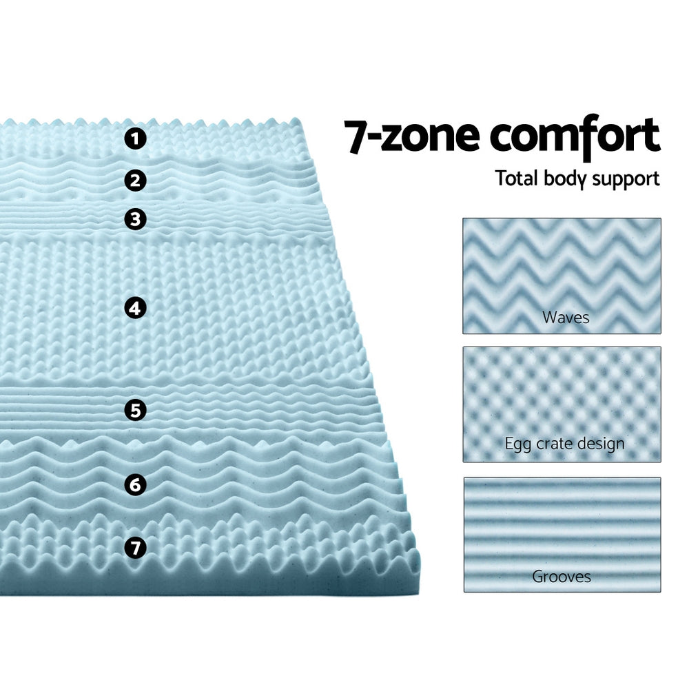 Queen Memory Foam Mattress Topper 7-Zone 5cm by Giselle Bedding