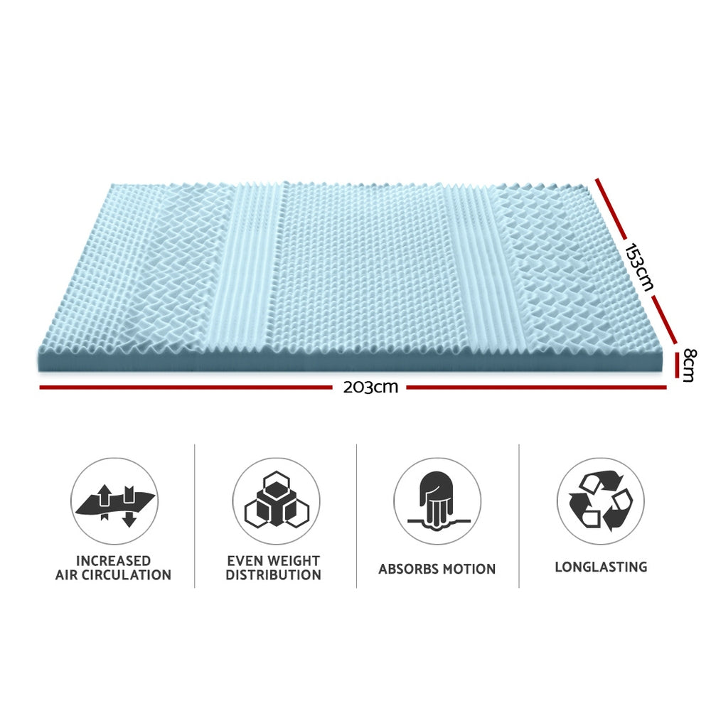 Queen Memory Foam Mattress Topper 7-Zone 8cm by Giselle Bedding
