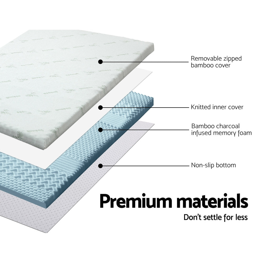 Queen Memory Foam Mattress Topper 7-Zone 8cm by Giselle Bedding