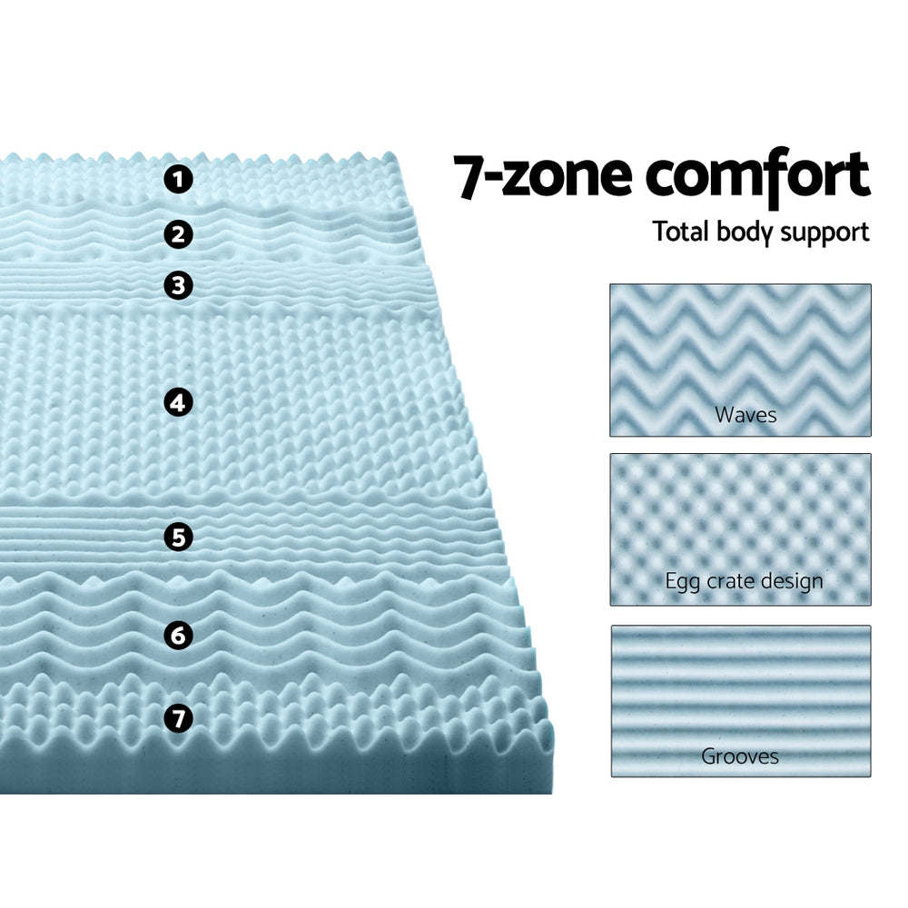 Queen Memory Foam Mattress Topper 7-Zone 8cm by Giselle Bedding