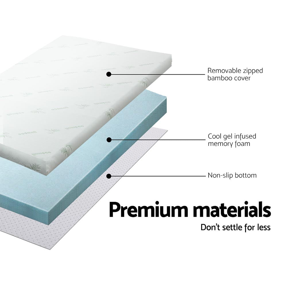 Memory Foam Queen Mattress Topper Cool Gel 10cm Giselle Bedding