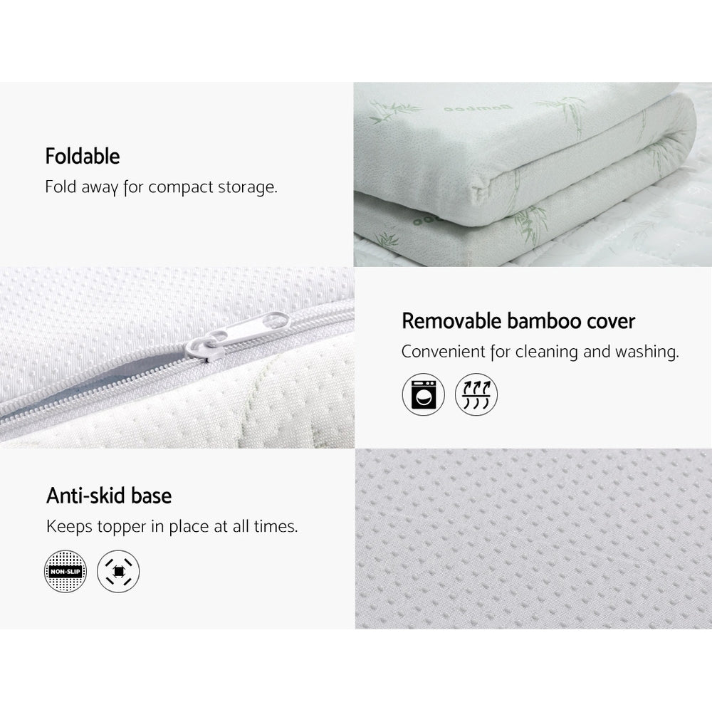 Memory Foam Queen Mattress Topper Cool Gel 10cm Giselle Bedding