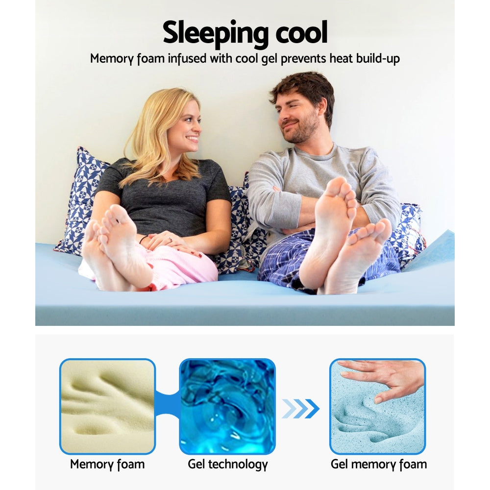 Queen Memory Foam Mattress Topper Cool Gel 5cm by Giselle Bedding