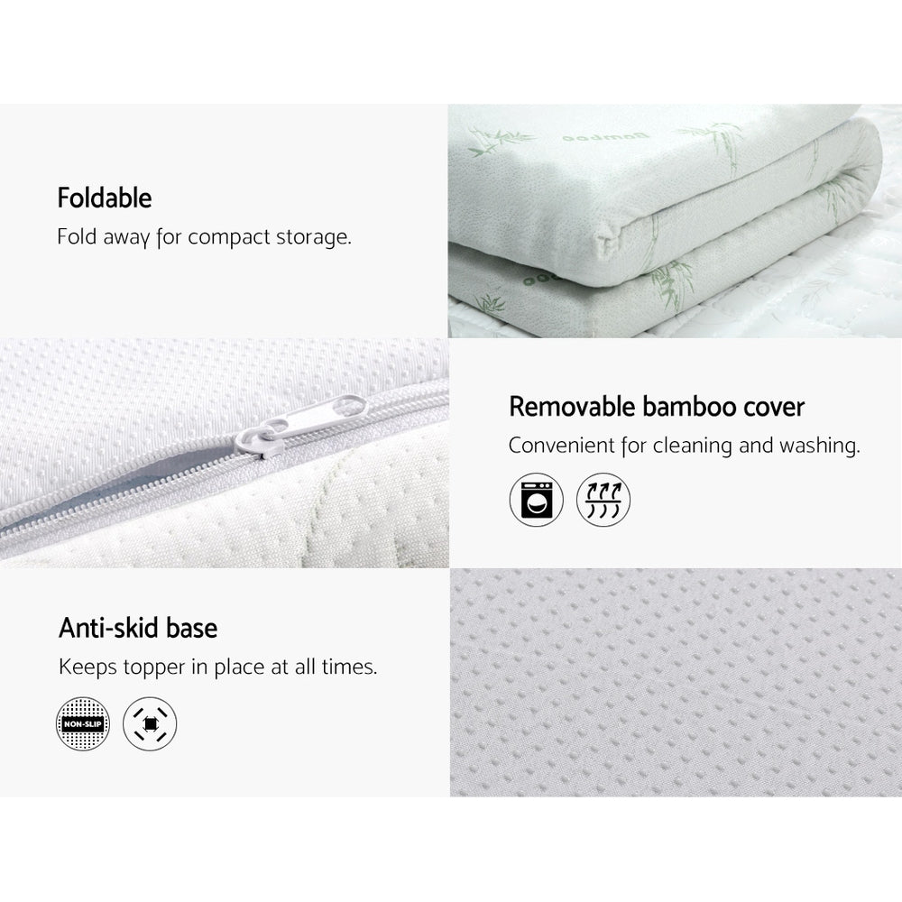 Memory Foam Queen Mattress Topper Cool Gel 8cm by Giselle Bedding
