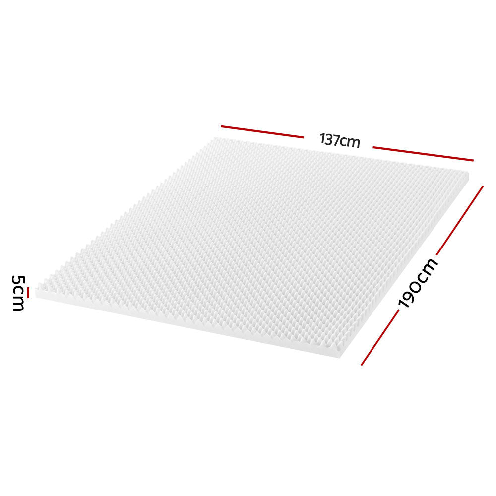 Foam Mattress Topper Egg Crate 5cm Double by Giselle Bedding