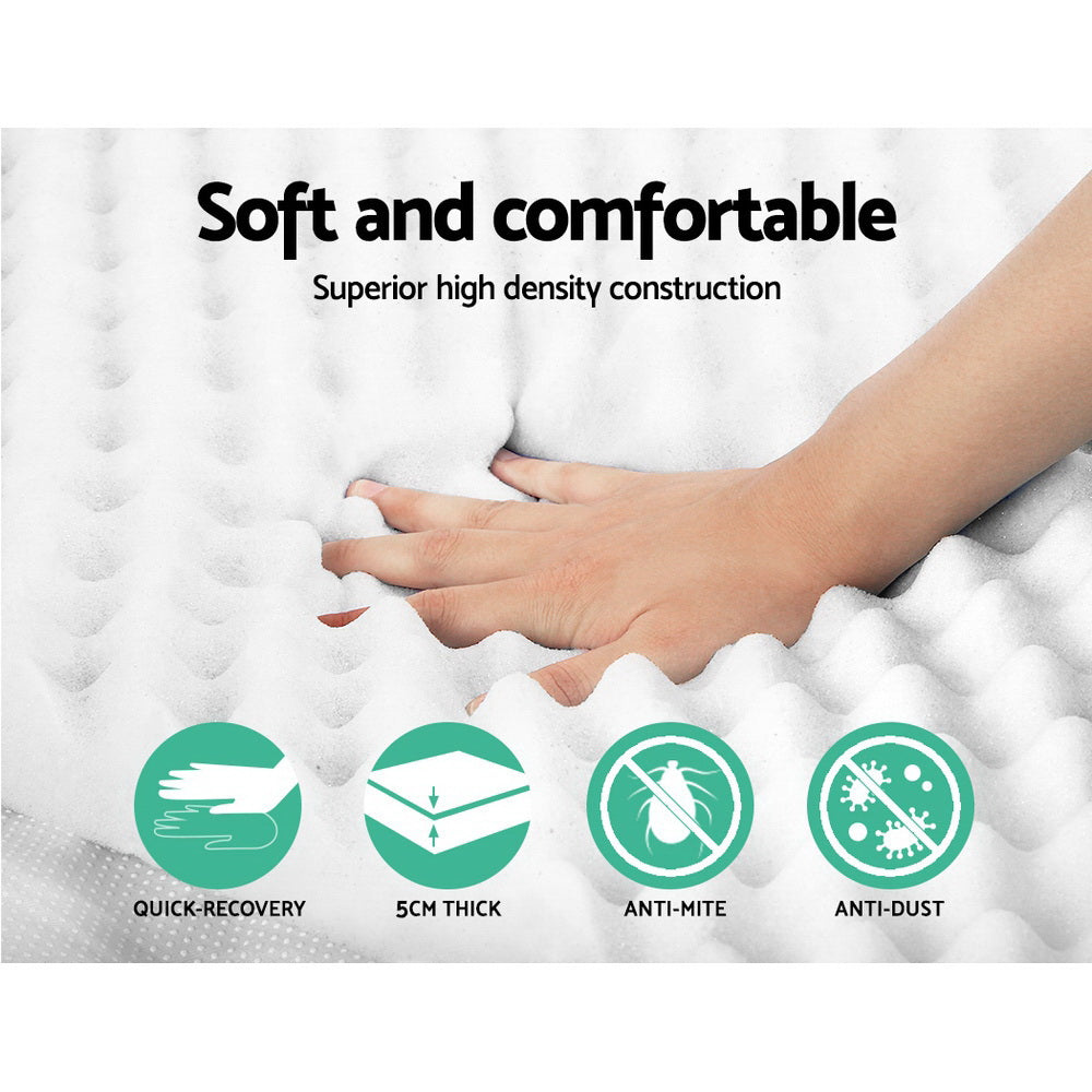 Foam Mattress Topper Egg Crate 5cm Double by Giselle Bedding