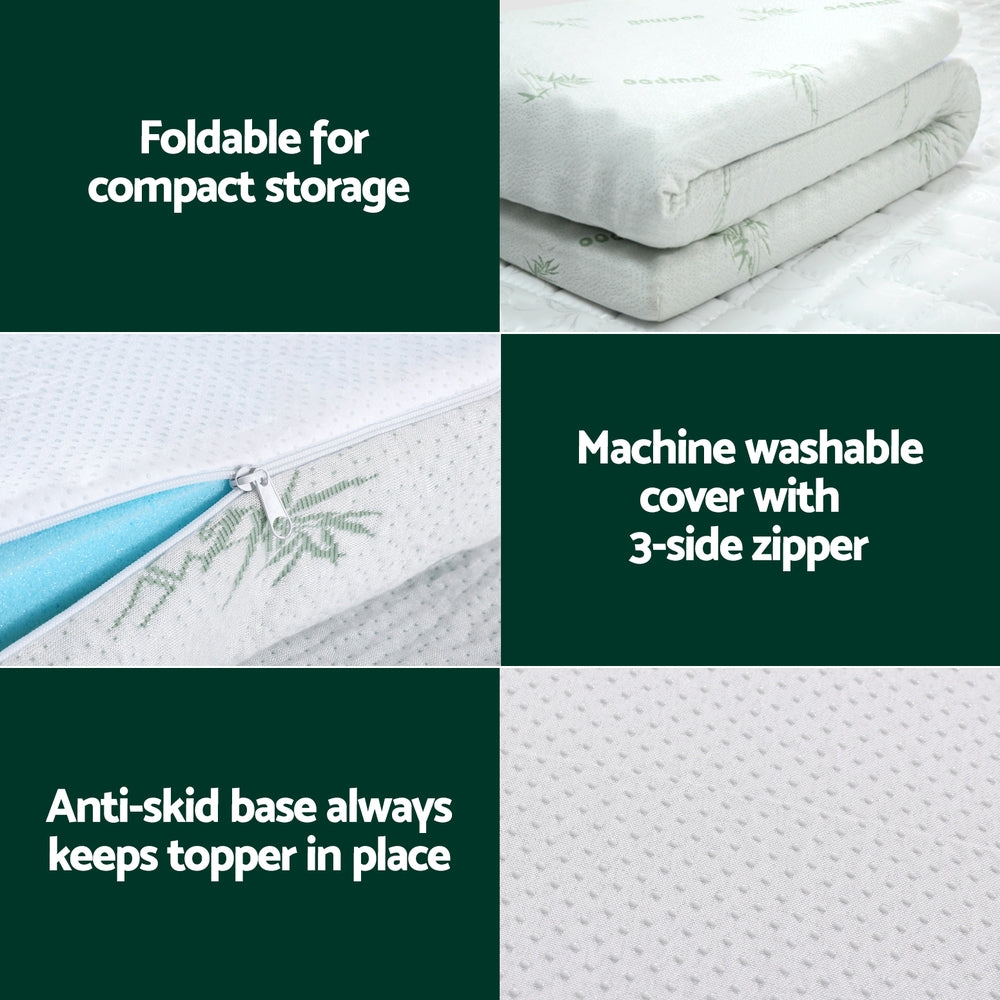 Queen Memory Foam Mattress Topper Ventilated Cool Gel 5cm by Giselle Bedding