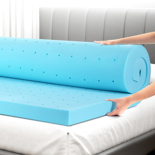 Queen Memory Foam Mattress Topper Ventilated Cool Gel 8cm by Giselle Bedding