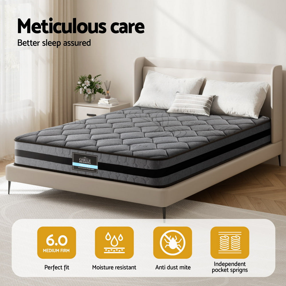 Queen 22cm Mattress Medium Firm by Giselle Bedding