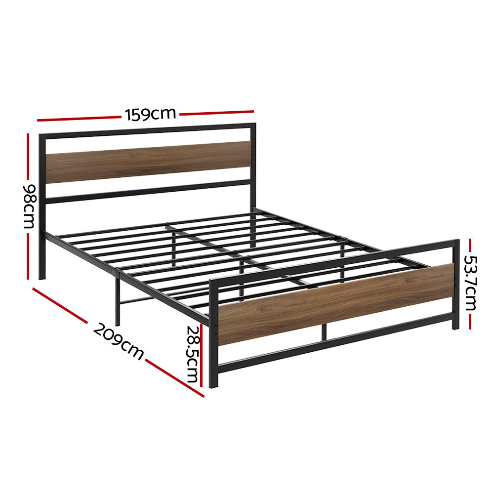 Queen Bed Frame Size Metal Base Mattress Platform Foundation Black DREW by Artiss