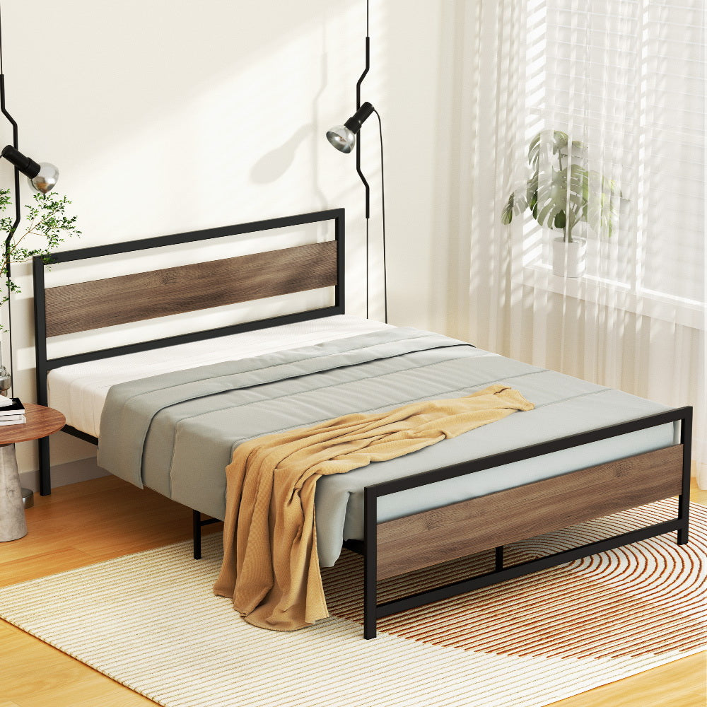 Queen Bed Frame Size Metal Base Mattress Platform Foundation Black DREW by Artiss